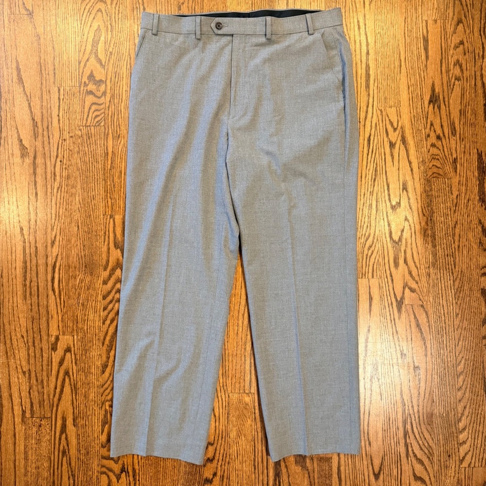 Lauren Ralph Lauren Dress Pants Mens 36x28 Hemmed‎ Grey Flat Front Trousers